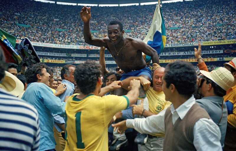 Pele after the 1970 World Cup success. Picture: Alessandro Sabattini/Getty Images Pele after the 1970 World Cup success. Picture: Alessandro Sabattini/Getty Images