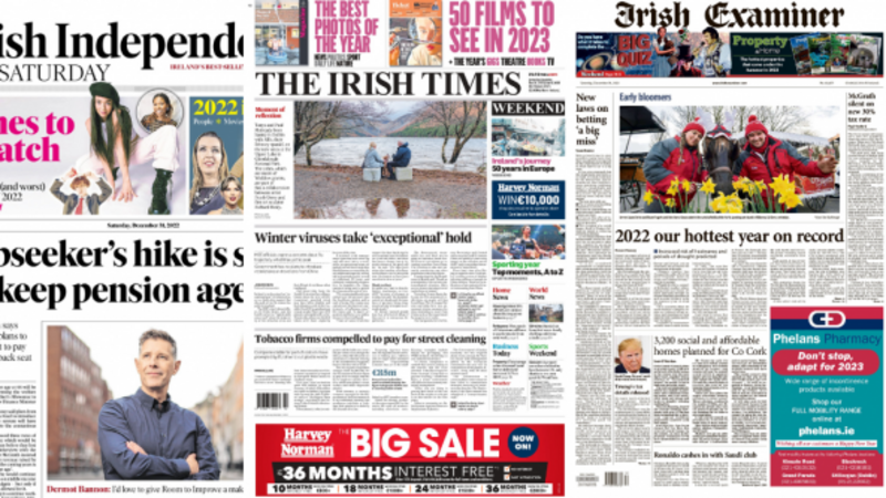 What the papers say: Saturday's front pages What the papers say: Saturday's front pages