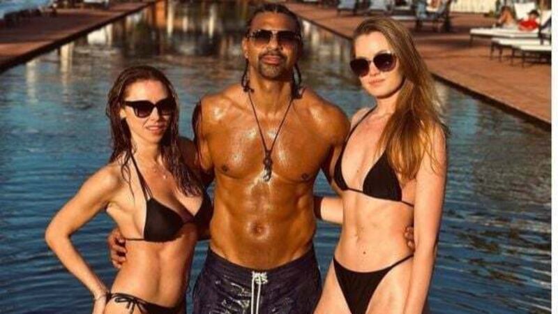 Una Healy poses with David Haye on Morocco holiday