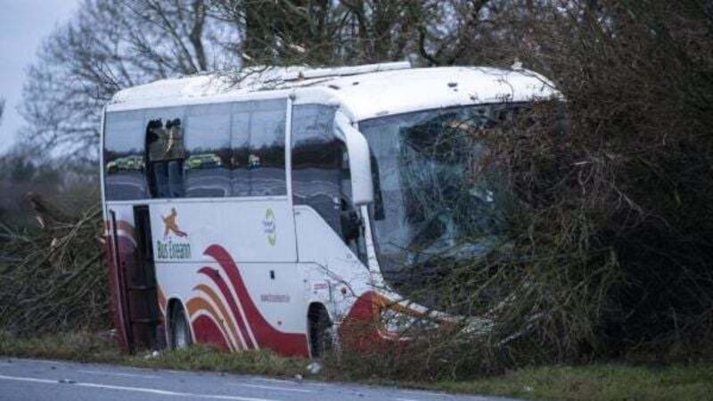 Driver dies after bus with 20 passengers on board crashes in Co Westmeath