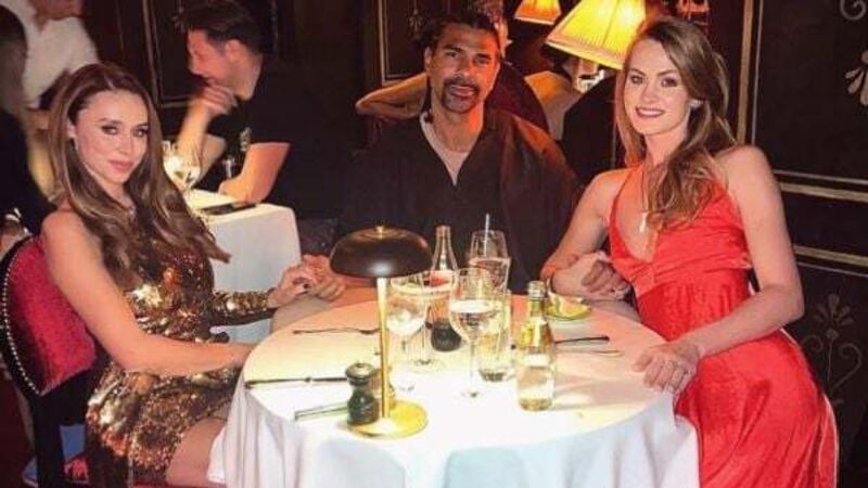 Una Healy 'at peace' as she shares dinner with David Haye and his girlfriend Una Healy 'at peace' as she shares dinner with David Haye and his girlfriend