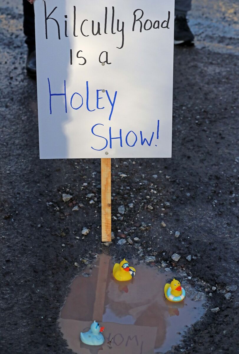  Rubber Ducks, members of the Kilcully/Ballincrokig Residents Association, at the protest. Picture: Jim Coughlan.