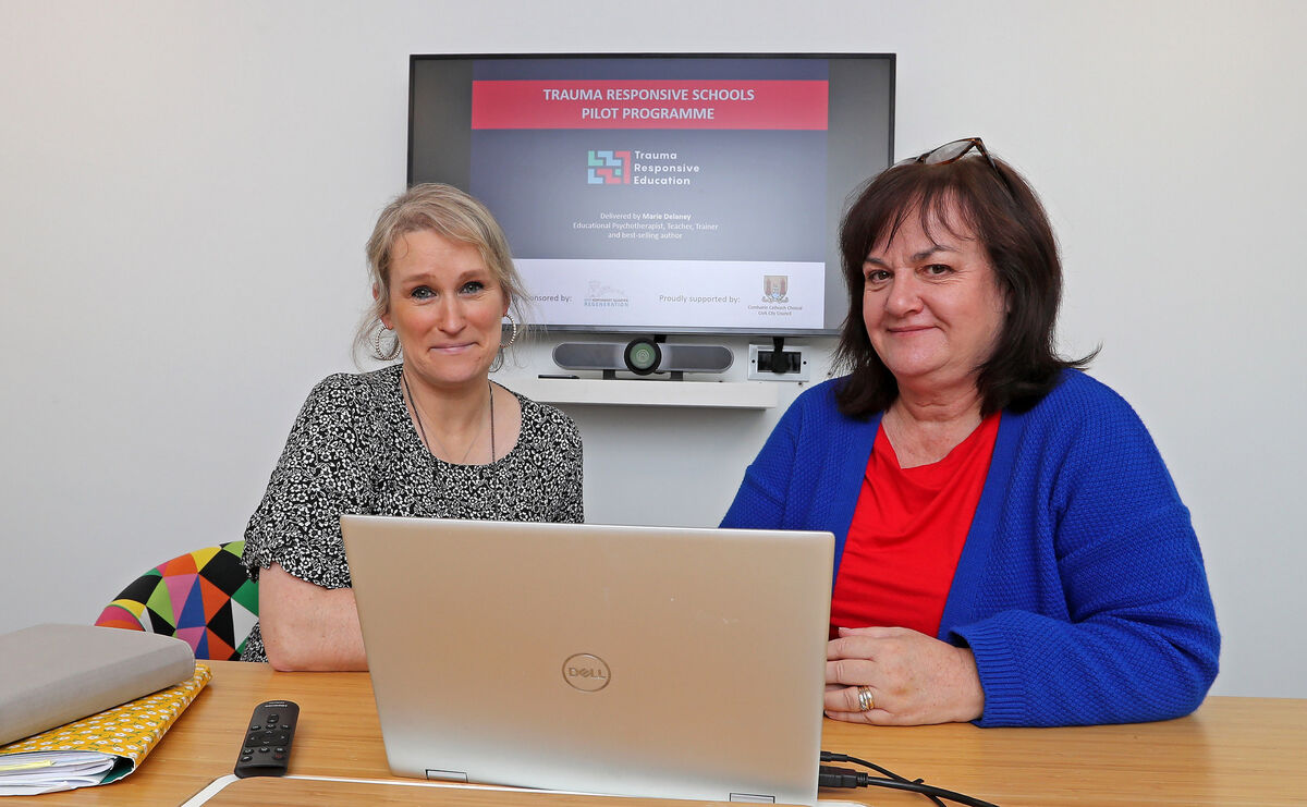 Co-Founders / Directors at Trauma Responsive Education with Marie Delaney and Lisa McSherry, at the Republic of Work, South Mall, Cork. Picture: Jim Coughlan. Co-Founders / Directors at Trauma Responsive Education with Marie Delaney and Lisa McSherry, at the Republic of Work, South Mall, Cork. Picture: Jim Coughlan.