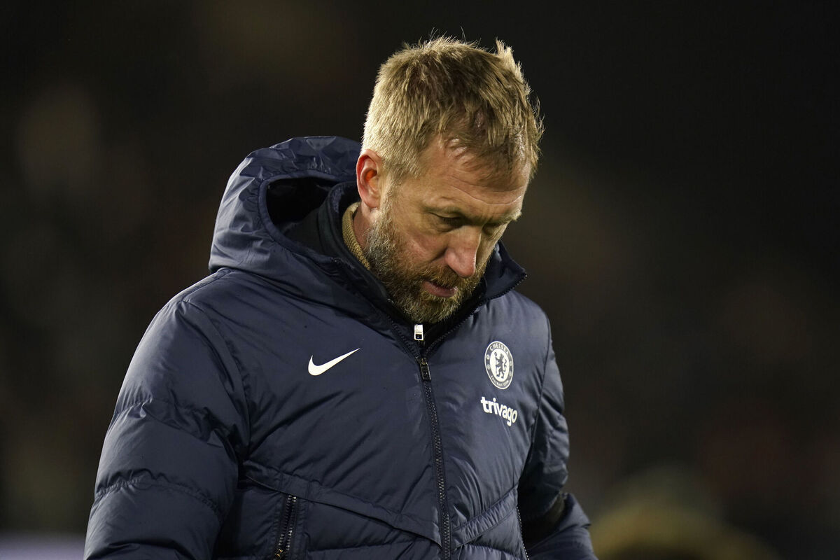 Chelsea manager Graham Potter walks off after the Premier League defeat to Fulham at Craven Cottage, London. Picture: Andrew Matthews/PA Wire