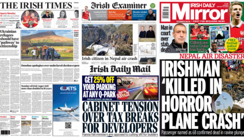 What the papers say: Monday's front pages
