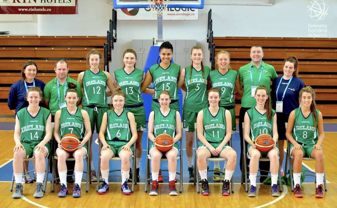 Janice Duggan Dupuy with the Irish U-18 Womens Basketball team. Janice Duggan Dupuy with the Irish U-18 Womens Basketball team.