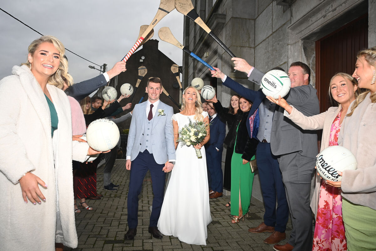 Brian O'Halloran and Orla Finn receive a guard of honour after their recent wedding. Picture: Larry Cummins Brian O'Halloran and Orla Finn receive a guard of honour after their recent wedding. Picture: Larry Cummins