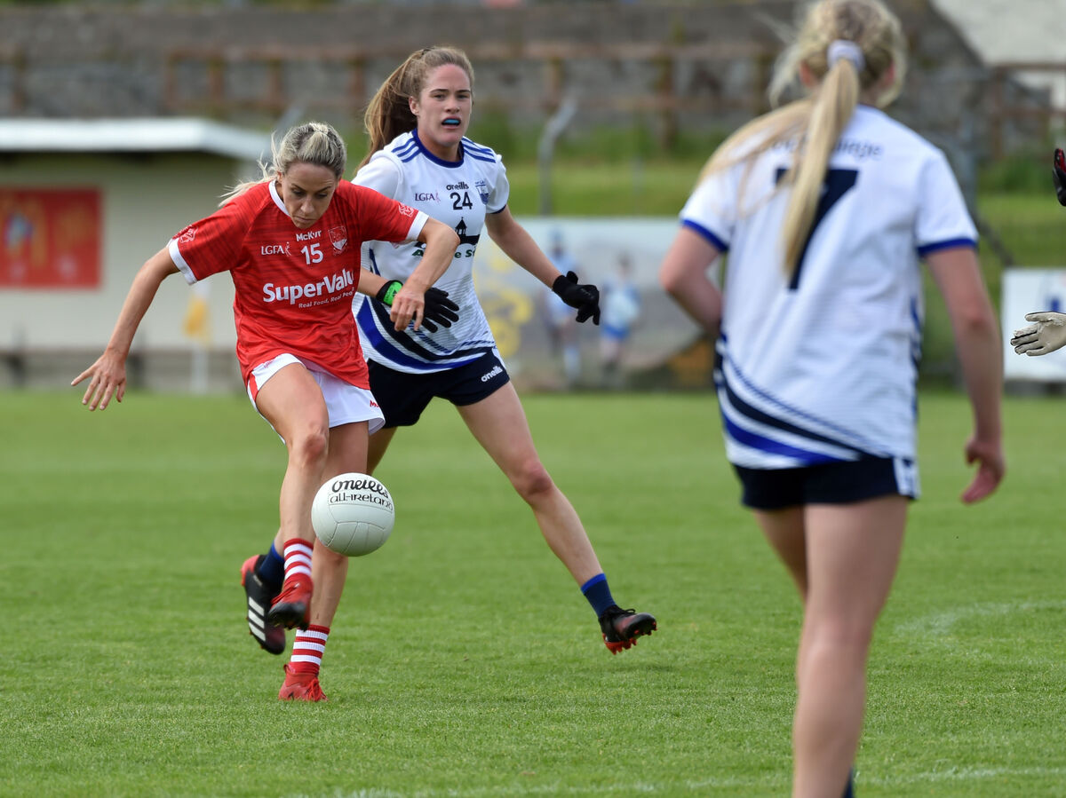 Cork's Orla Finn shoots from Waterford's Emma Murray. Picture: Eddie O'Hare Cork's Orla Finn shoots from Waterford's Emma Murray. Picture: Eddie O'Hare