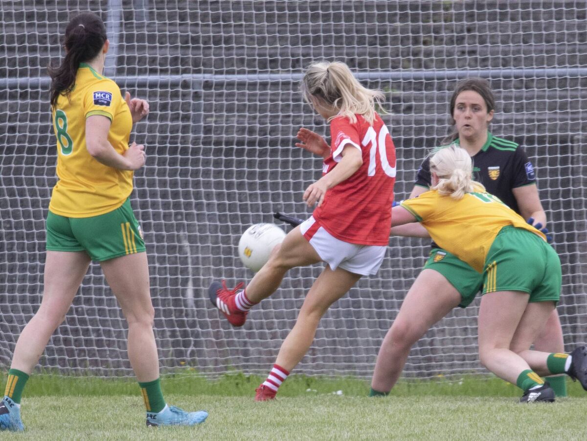 Corks Orla Finn scores a goal against Donegal. Picture: NW Newspix Corks Orla Finn scores a goal against Donegal. Picture: NW Newspix