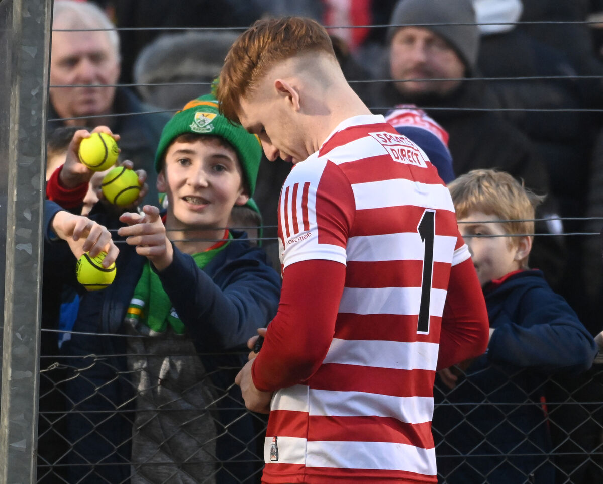 Cork goalkeeper Patrick Collins signs autographs after. Picture: Eddie O'Hare