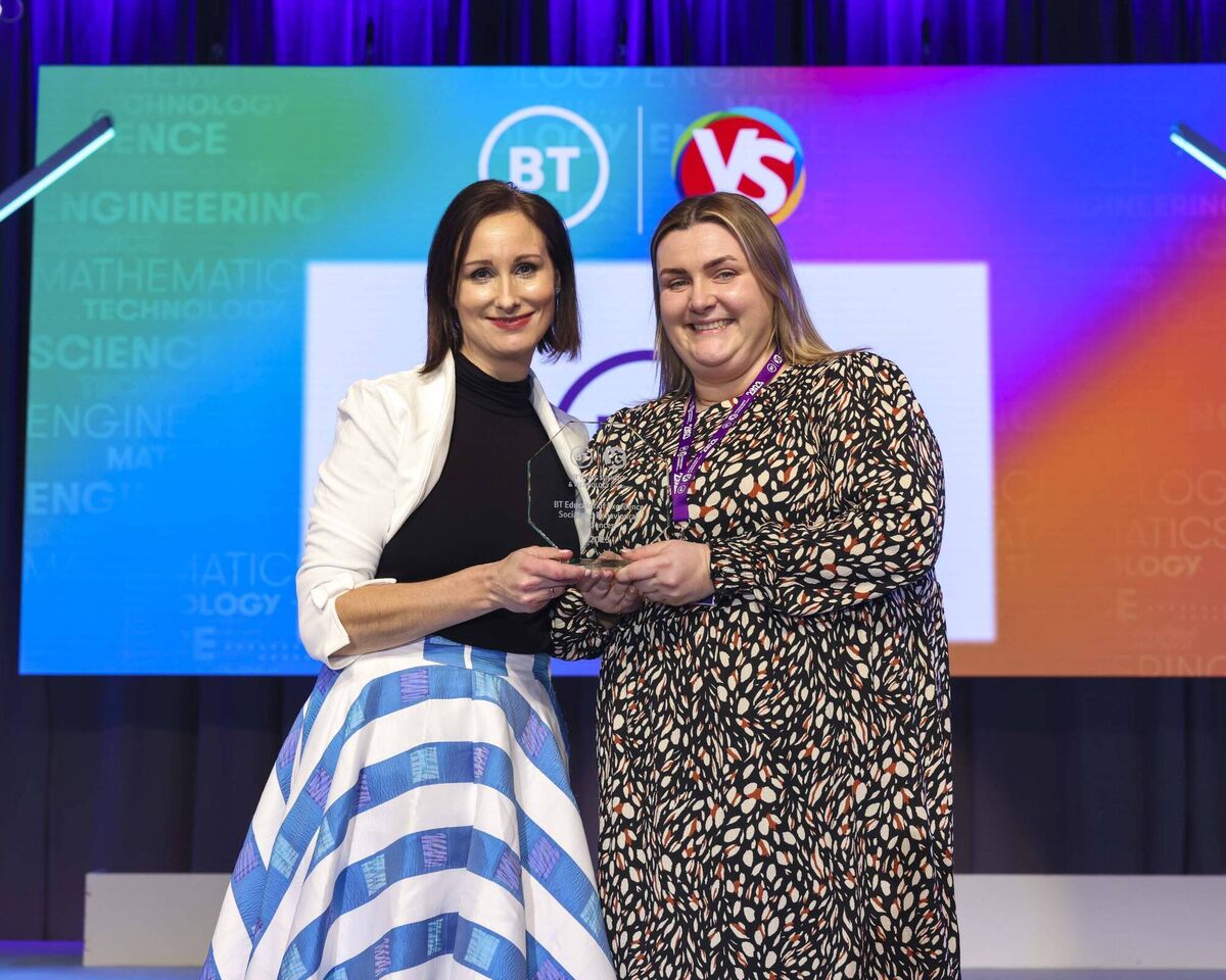 Shannen Foley who received an educator award at the BT Young Scientist. Shannen Foley who received an educator award at the BT Young Scientist.