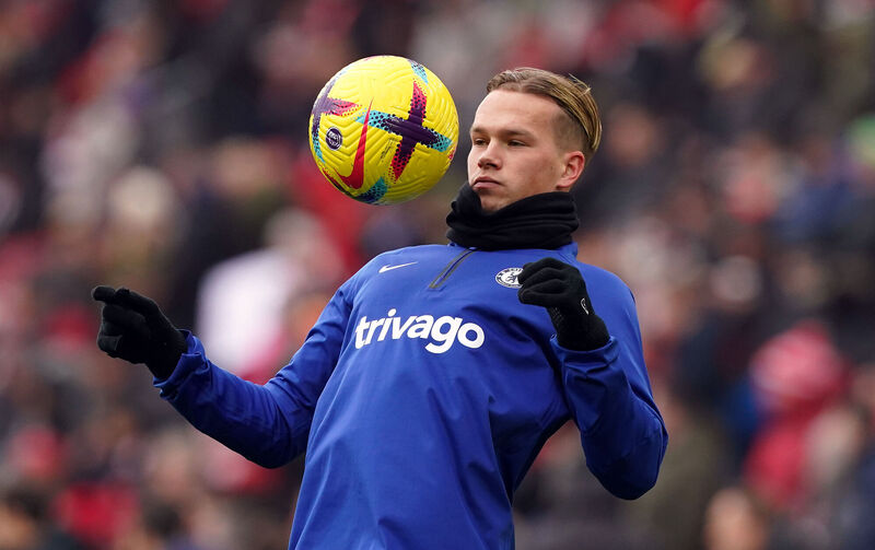 Chelsea’s Mykhailo Mudryk warms up on the pitch before the Premier League match at Anfield, Liverpool. Picture: Martin Rickett/PA Wire Chelsea’s Mykhailo Mudryk warms up on the pitch before the Premier League match at Anfield, Liverpool. Picture: Martin Rickett/PA Wire