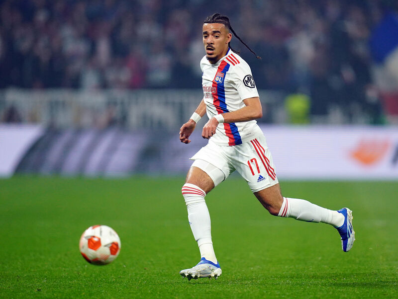 Lyon's Malo Gusto in action during the UEFA Europa League quarter final, second leg match at the Groupama Stadium in Lyon, France. He was signed for Chelsea this January transfer window but will return to Lyon on loan for the rest of the season. Lyon's Malo Gusto in action during the UEFA Europa League quarter final, second leg match at the Groupama Stadium in Lyon, France. He was signed for Chelsea this January transfer window but will return to Lyon on loan for the rest of the season.