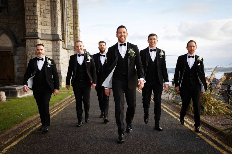 The groom with his wedding party, Niall Walley, Keelan Garrett, Jer Meaney Rory O’Connell and Chris Murphy. The groom with his wedding party, Niall Walley, Keelan Garrett, Jer Meaney Rory O’Connell and Chris Murphy.