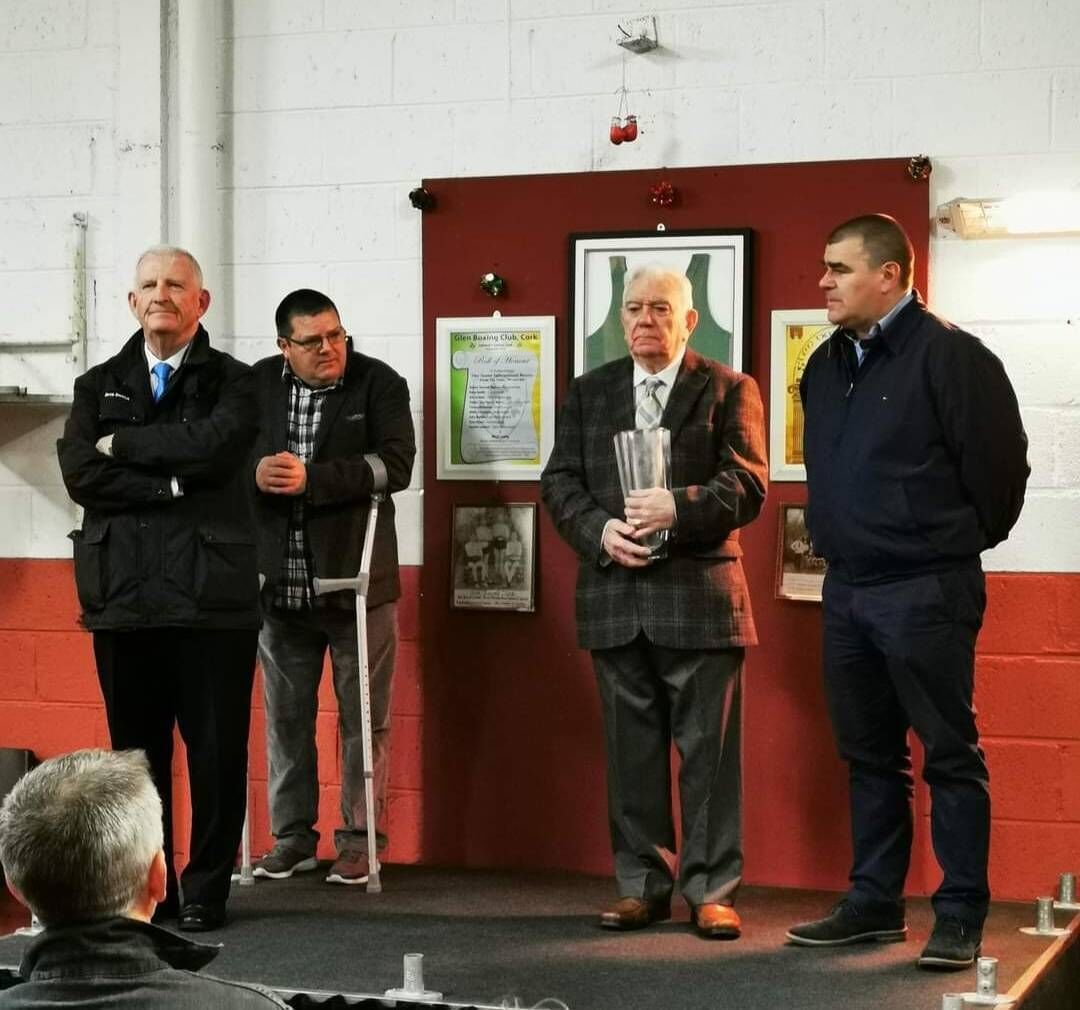 Mick O'Brien, Anthony Connolly, Sean Martin and John Martin Boxing presentation in 2018