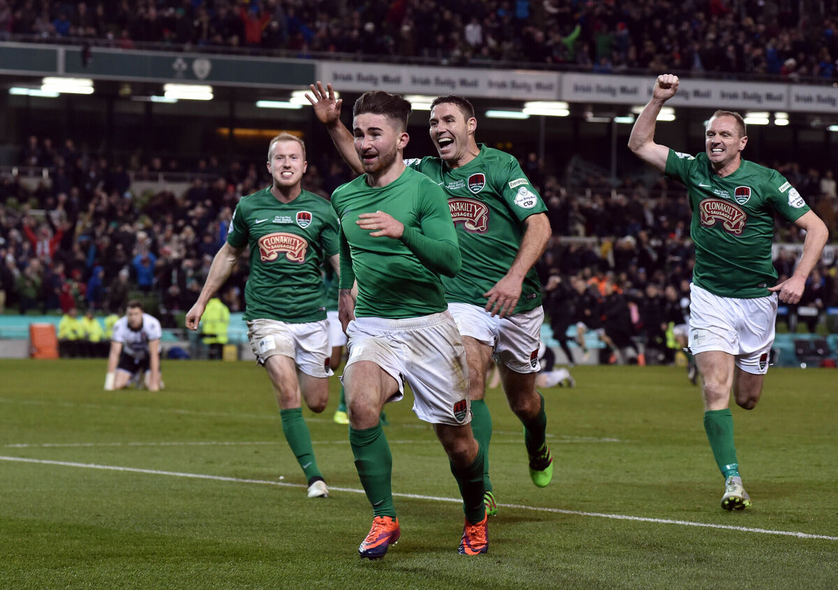 Seanie Maguire after his FAI Cup-winning goal in 2016. Picture: Eddie O'Hare