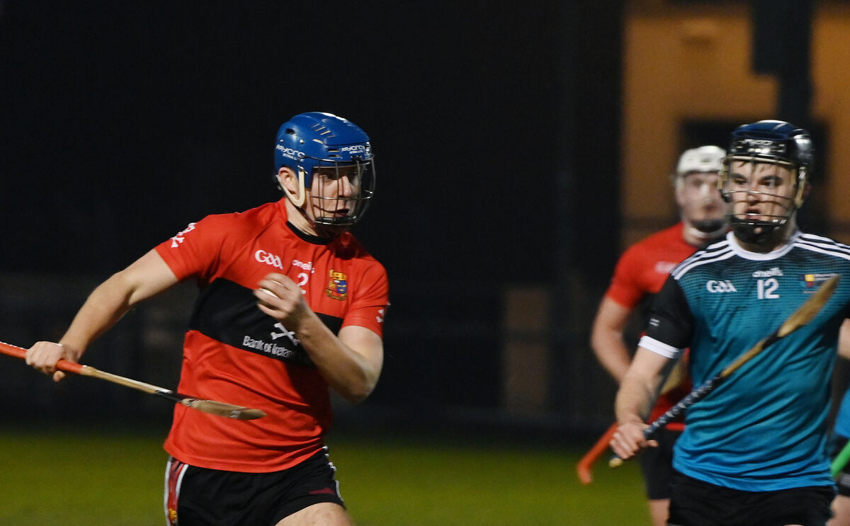 UCC's Jerome Boylan tries to evade Billy Drennan of Maynooth University in the Fitzgibbon Cup game at the Mardyke. Picture: Denis Minihane