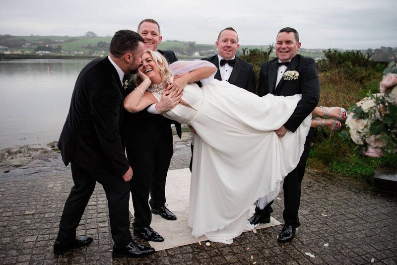 Best men were Brian, Aidan’s brother, Micheál, brother in-law, Ciara’s son Mark, and her brother Allen. Ring security was nephews Sean and Liam, then page boys were Alex and Rory. Best men were Brian, Aidan’s brother, Micheál, brother in-law, Ciara’s son Mark, and her brother Allen. Ring security was nephews Sean and Liam, then page boys were Alex and Rory.