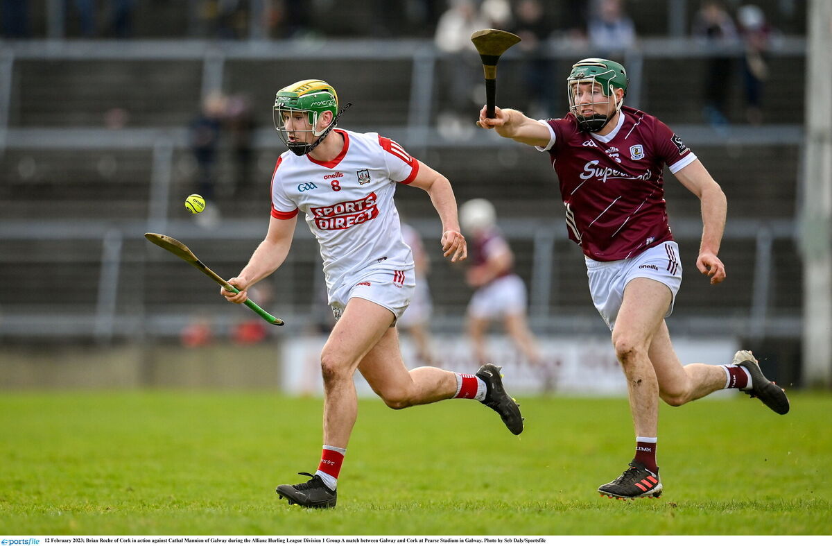 Brian Roche of Cork in action against Cathal Mannion of Galway. Picture: Seb Daly/Sportsfile Brian Roche of Cork in action against Cathal Mannion of Galway. Picture: Seb Daly/Sportsfile