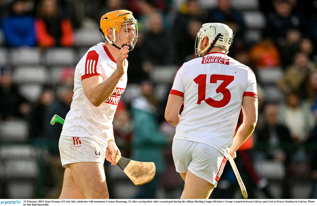 Sean Twomey and Cormac Beausang celebrate a goal. Picture: Seb Daly/Sportsfile Sean Twomey and Cormac Beausang celebrate a goal. Picture: Seb Daly/Sportsfile