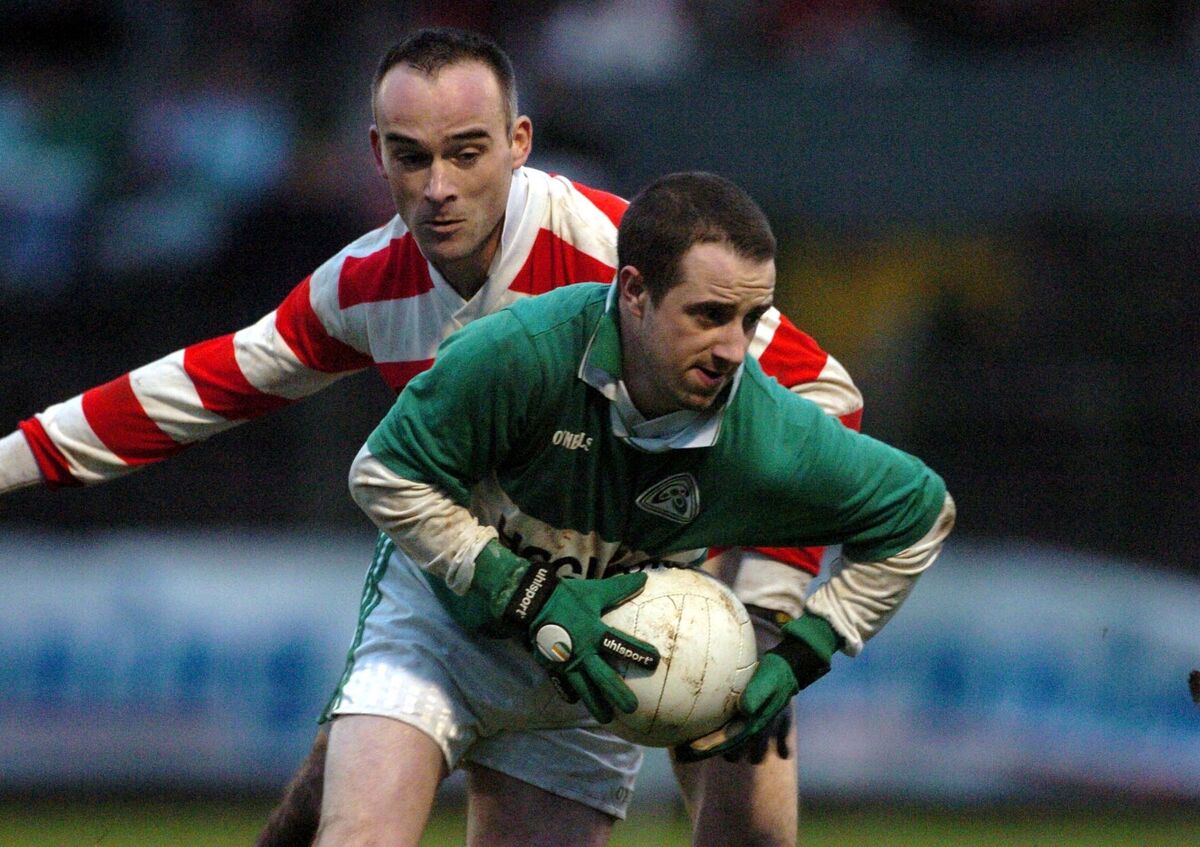 Aghabullogue's Declan Kiely goes past Adrigole's John O'Shea. Picture: Eddie O'Hare