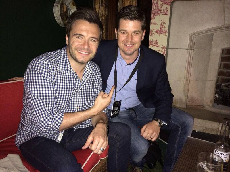 Magician Ger Kearney with Westlife's Shane Filan.