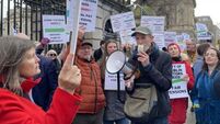 Tutors gather at Leinster House to protest against ‘ridiculous’ work conditions
