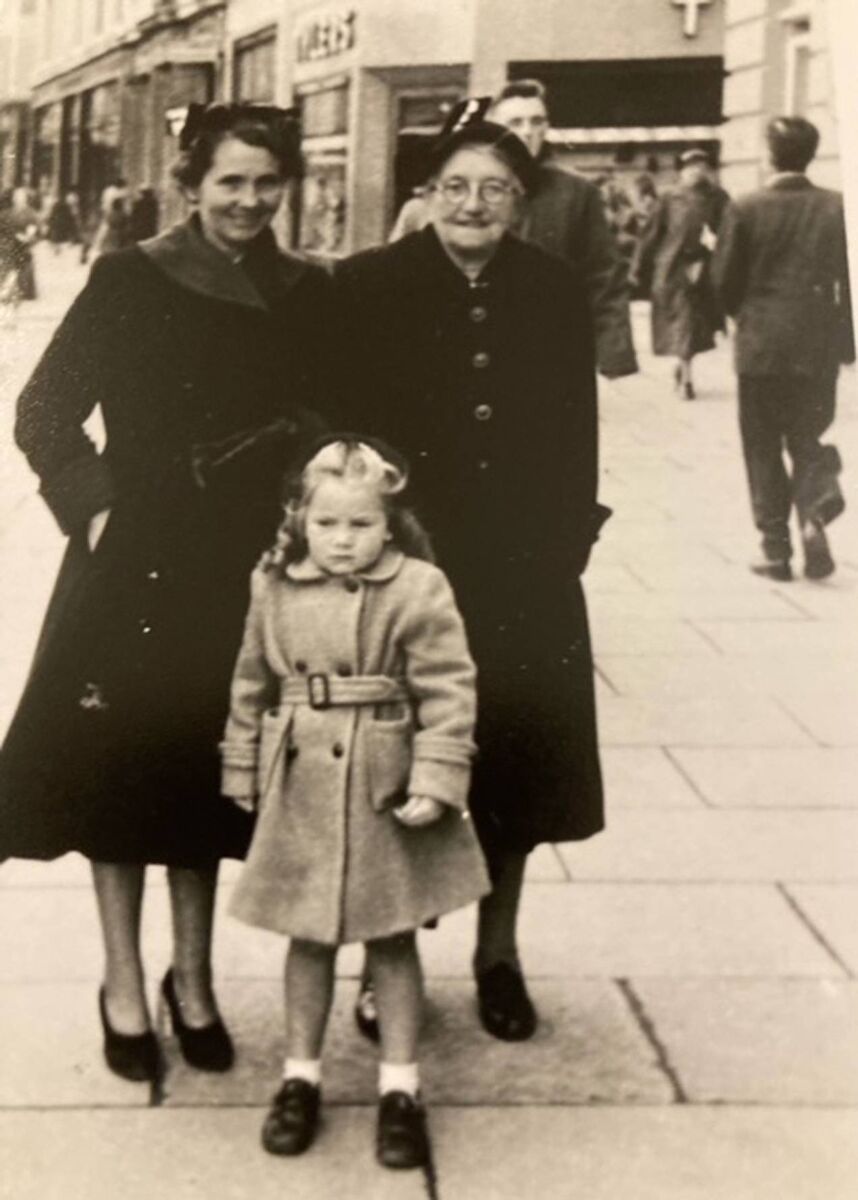 Mary's grandmother, Hannah O'Donovan, mother Girlie Holly nee O'Donovan and Mary's sister Margaret Holly. Mary's grandmother, Hannah O'Donovan, mother Girlie Holly nee O'Donovan and Mary's sister Margaret Holly.