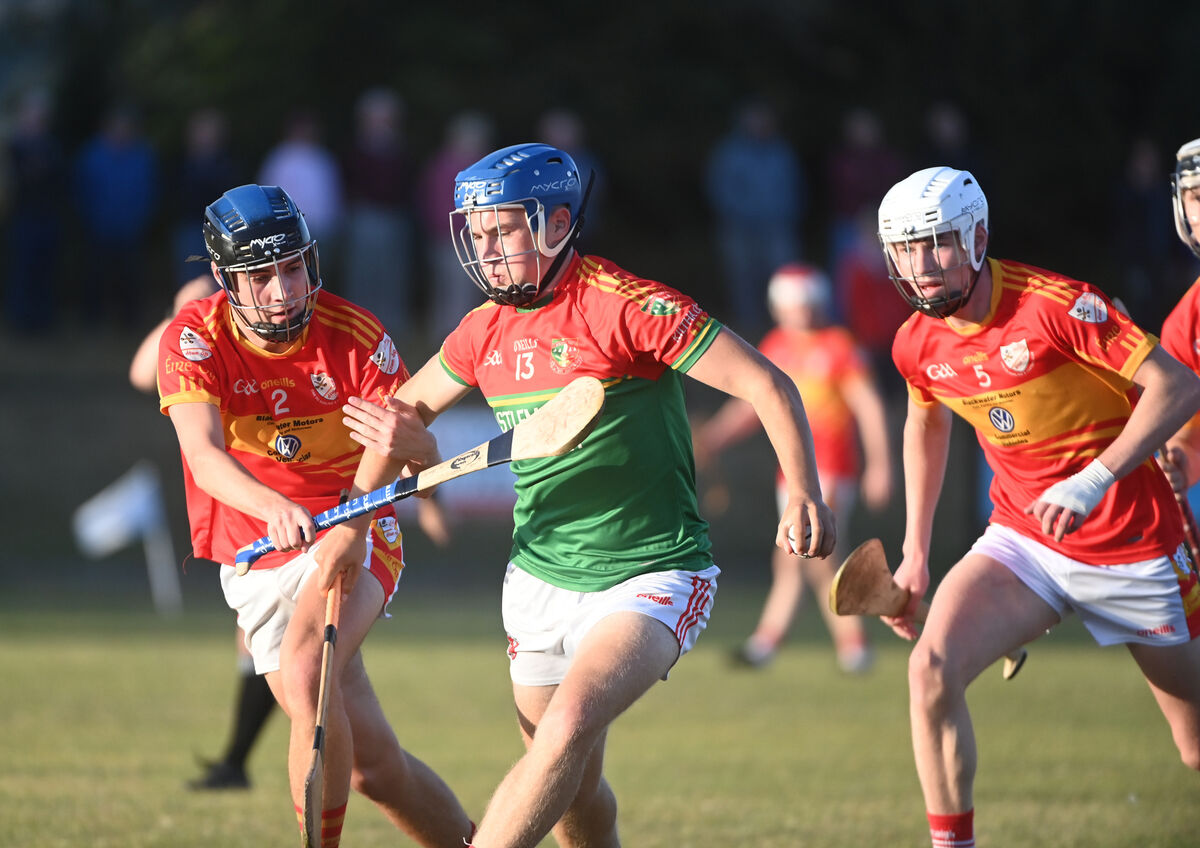 Billy McGann, Kiltha Óg with possession as Cormac Harris, Éire Óg stays close in the U19 hurling competition. Picture: Larry Cummins Billy McGann, Kiltha Óg with possession as Cormac Harris, Éire Óg stays close in the U19 hurling competition. Picture: Larry Cummins