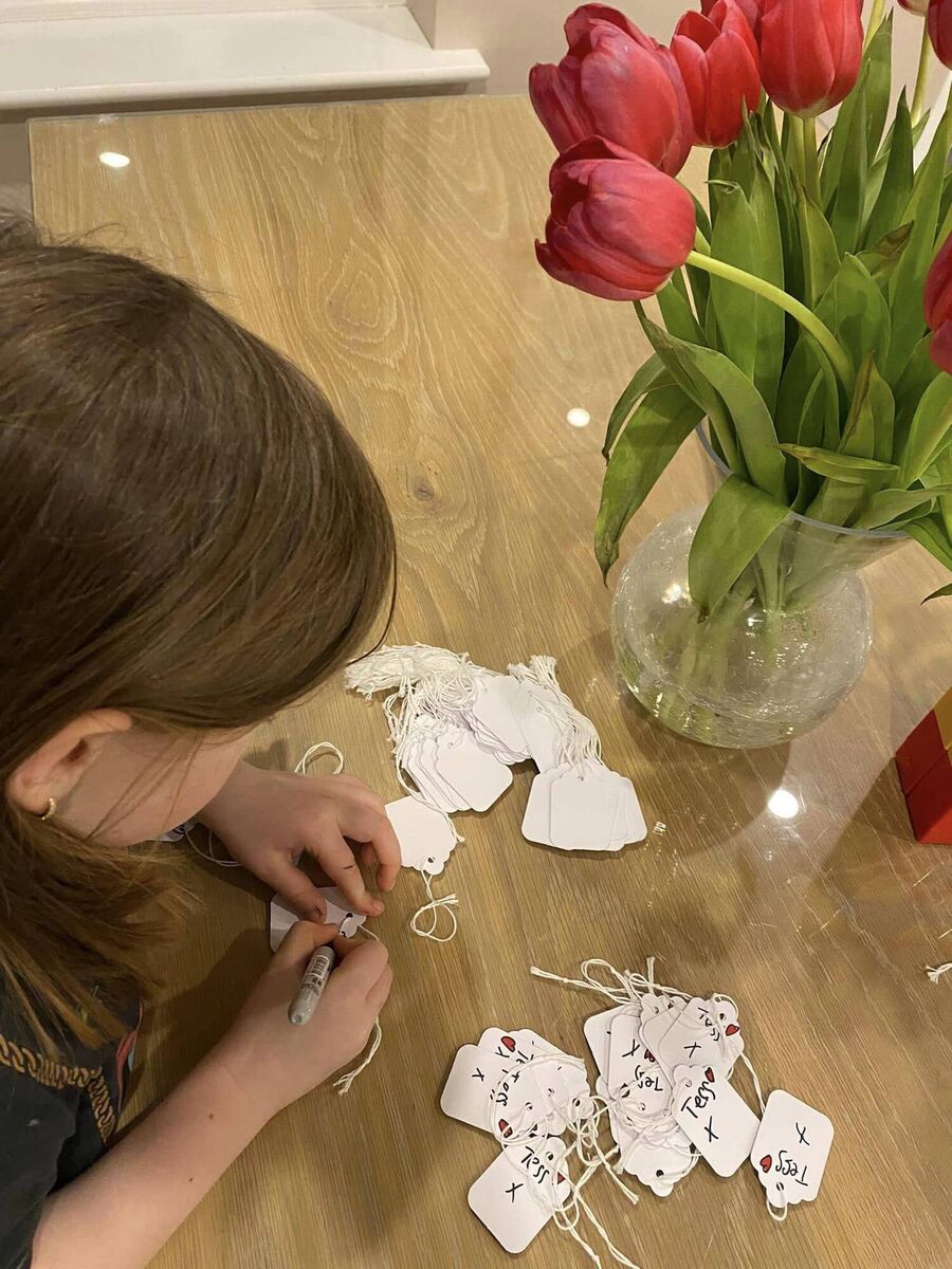 Seven-year-old Tess has been working hard to make her pop-up shop a success.