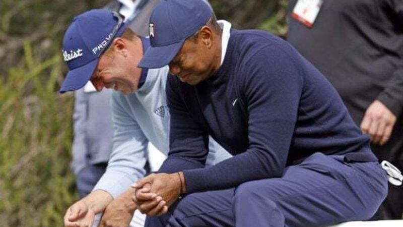 Tiger Woods gives tampon to playing partner after outdriving him Tiger Woods gives tampon to playing partner after outdriving him