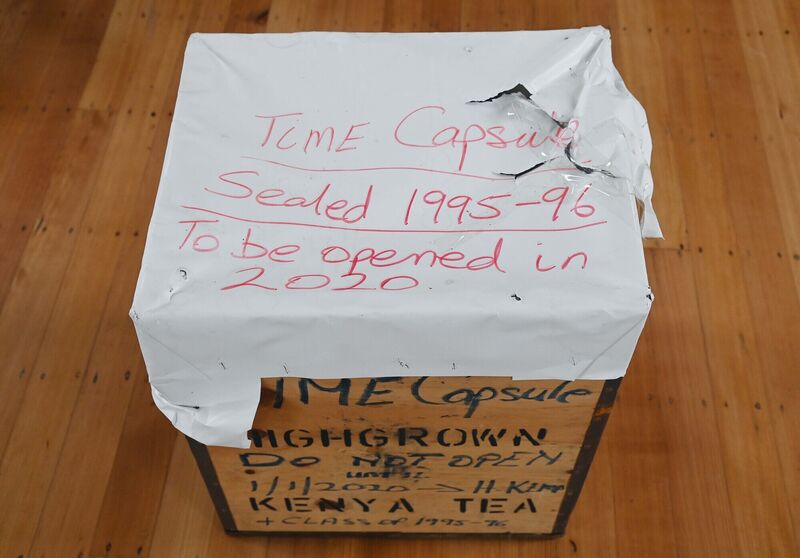 A time capsule from 1995-1996 by sixth class pupils at North Monastery Primary School, Cork, which was opened in the school. A time capsule from 1995-1996 by sixth class pupils at North Monastery Primary School, Cork, which was opened in the school.