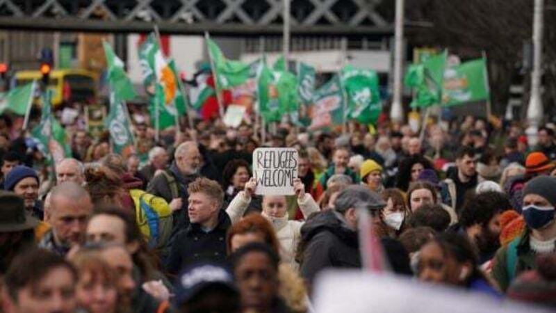 Thousands march in support of migrants at Dublin anti-racism rally Thousands march in support of migrants at Dublin anti-racism rally