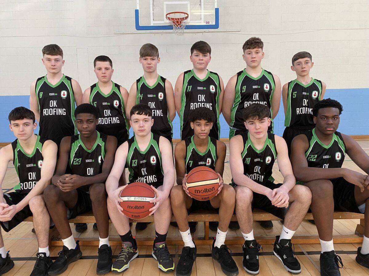 The St Aidan's basketballers from Cork who reached this season's U16 B League final.