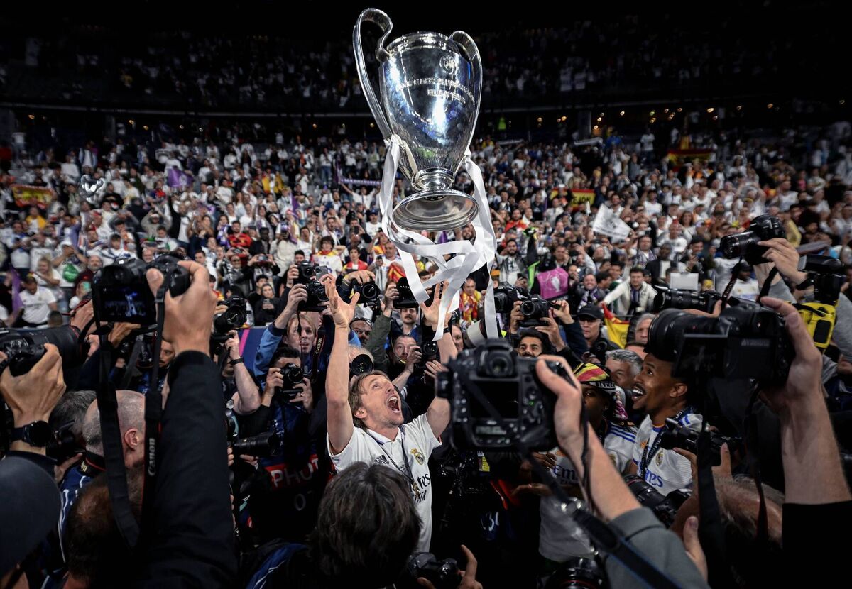 Real Madrid's veteran Croatian string-puller Luka Modric celebrates after Los Meringues edged Liverpool in the Champions League final at the Stade de France in Paris last season.