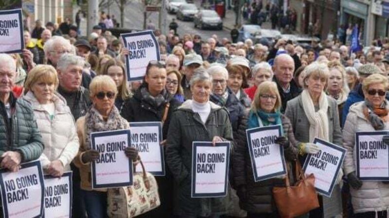 Crowds gather in Omagh to demand end to violence after police officer’s shooting Crowds gather in Omagh to demand end to violence after police officer’s shooting