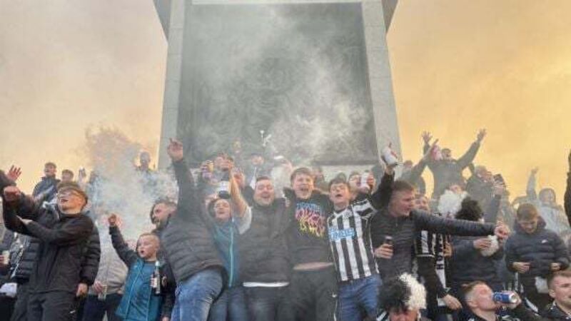 Newcastle fans take over London's Trafalgar Square ahead of Carabao Cup final Newcastle fans take over London's Trafalgar Square ahead of Carabao Cup final