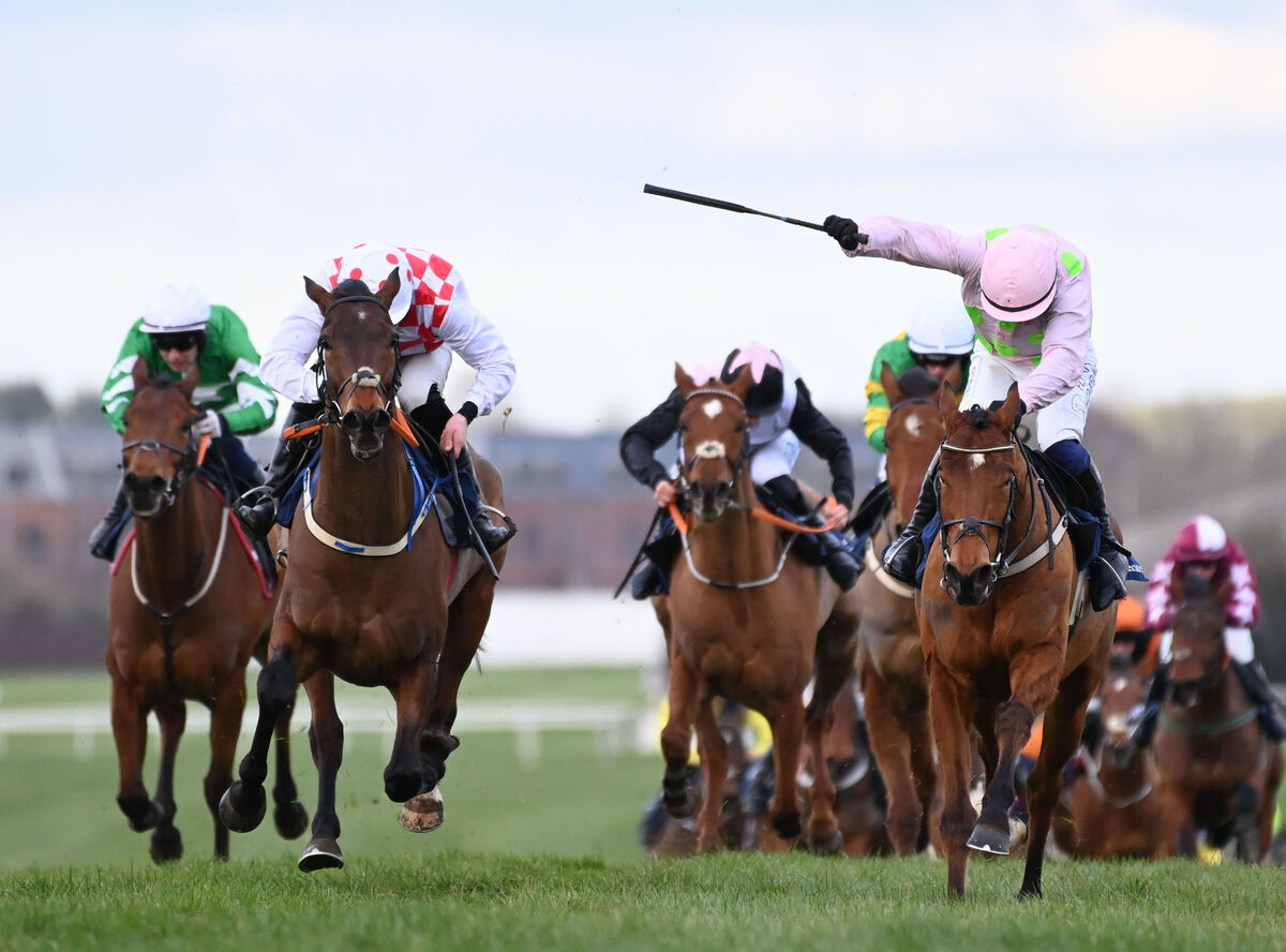 Bialystok and Paul Townend (right) beats off Thecompanysergeant (Daniel King) for trainer Willie Mullins and owner Rich &amp; Susannah Ricci. Picture: Healy Racing