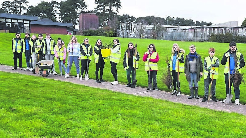 Pictures: Students dig in for hedgerow project to enhance biodiversity