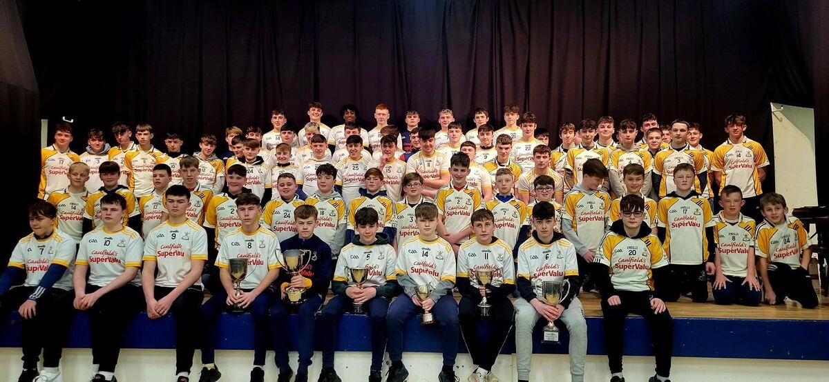 The underage Bandon players who recently received medals in both football and hurling for their exploits last season.