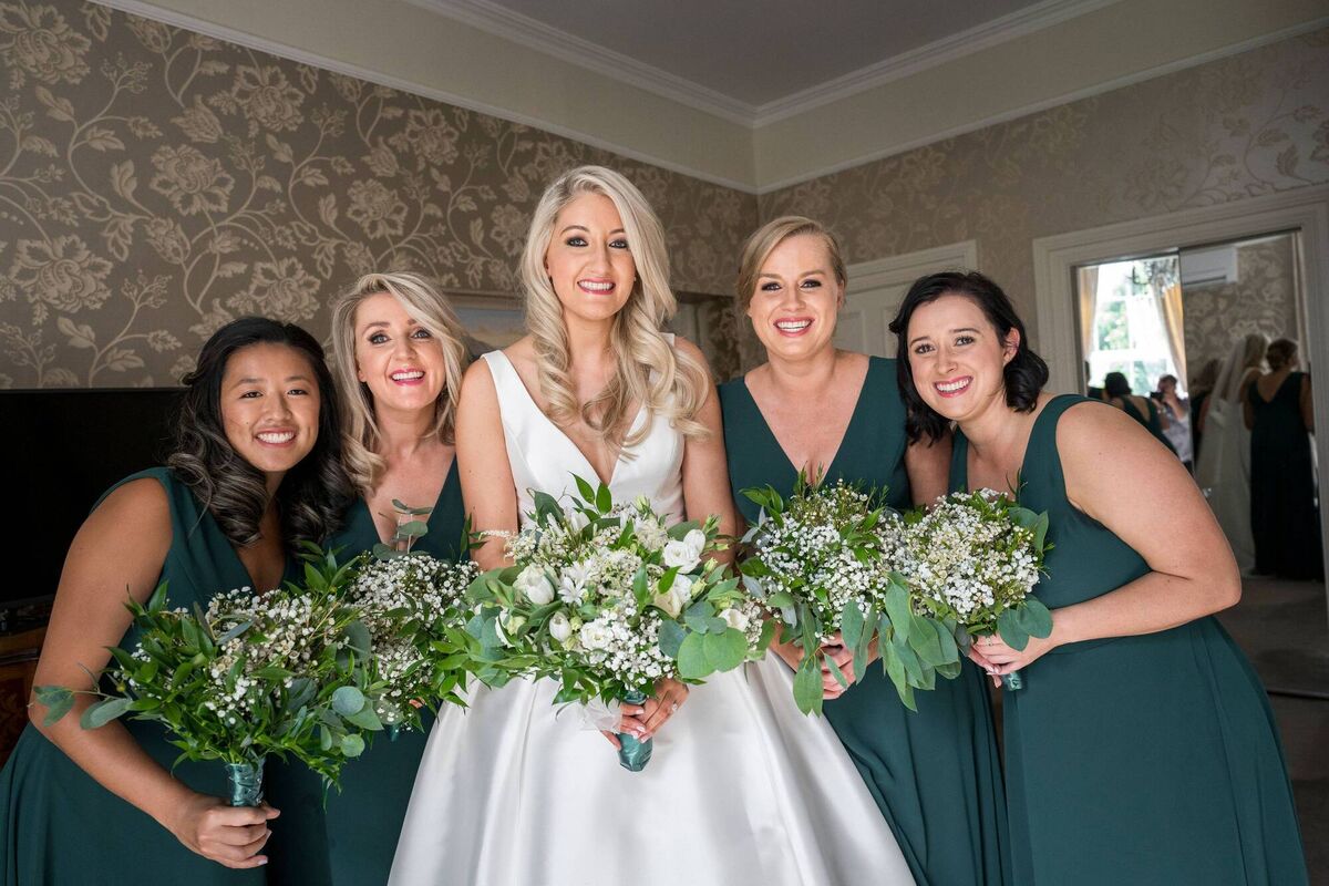 Bride Liz Neville with her bridesmaids Mary, Méghan, Shauna and Emily.