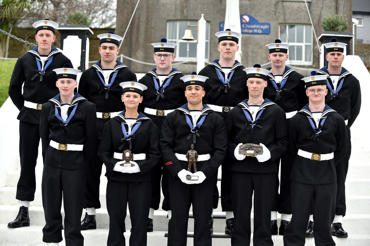 The passing out parade of 11 newly qualified Ordinary Ratings at Haulbowline yesterday. Picture: Eddie O'Hare