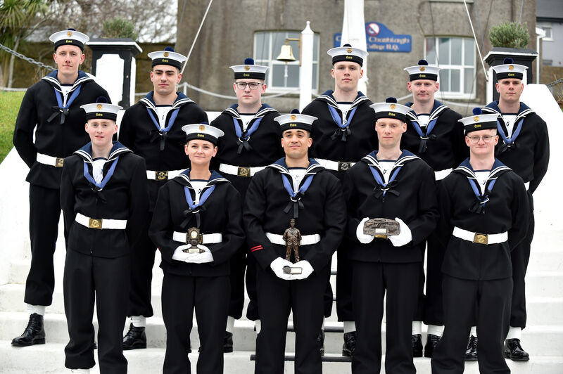 The passing out parade of 11 newly qualified Ordinary Ratings at Haulbowline yesterday. Picture: Eddie O'Hare
