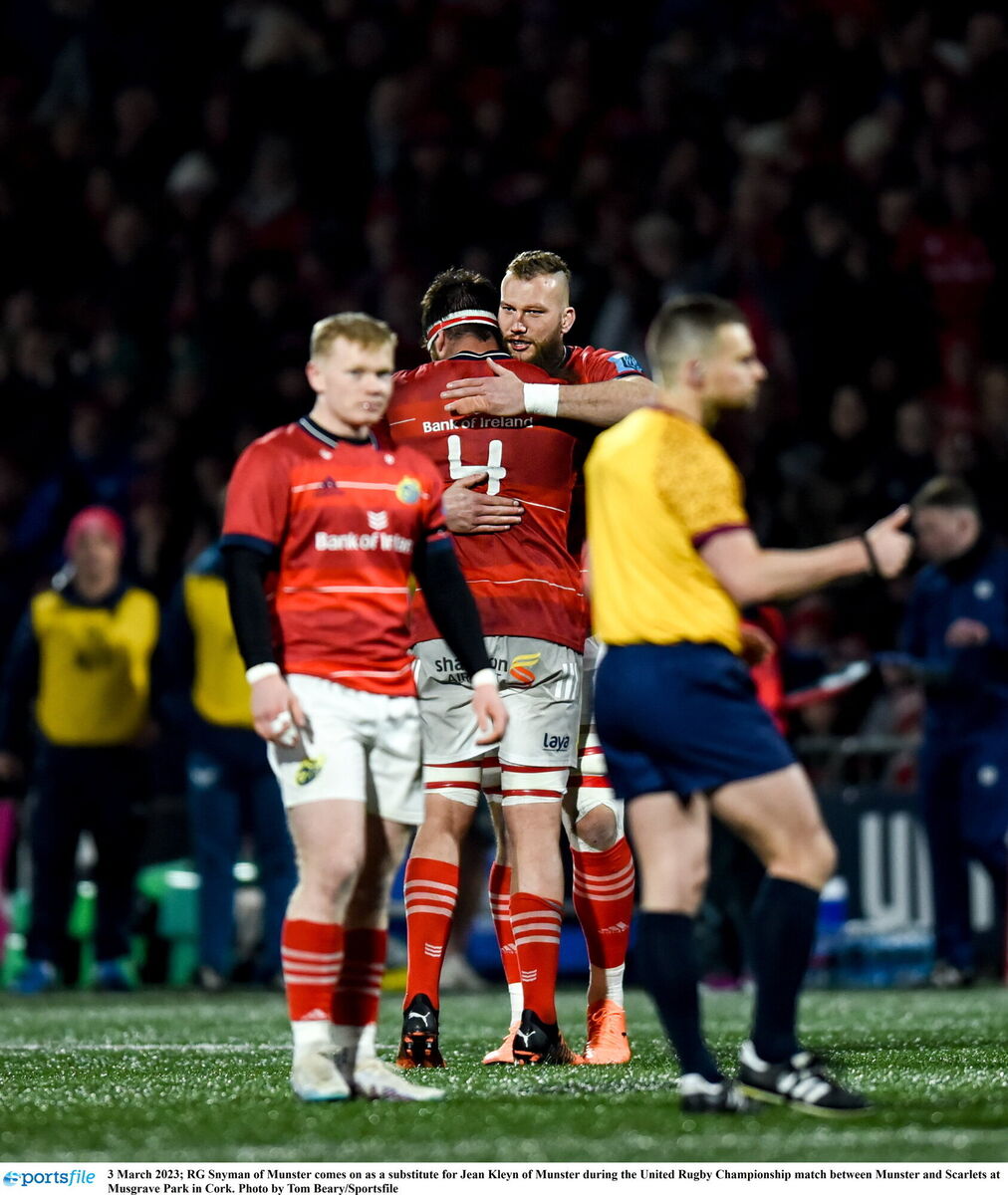 RG Snyman of Munster comes on as a sub at Musgrave Park. Picture: Tom Beary/Sportsfile