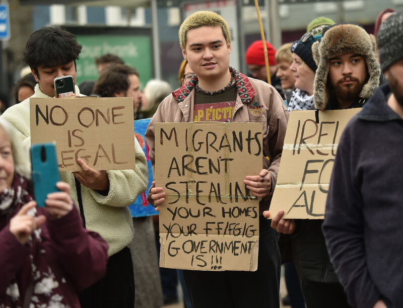 Group from Cork says No To Racism protest in Grand Parade, Cork. Picture: Eddie O'Hare Group from Cork says No To Racism protest in Grand Parade, Cork. Picture: Eddie O'Hare