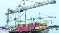 Deep-sea ship makes first call on new route