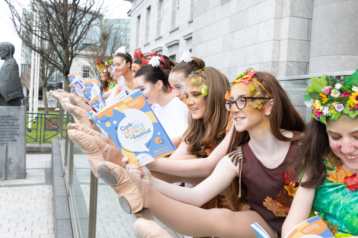 Members of the Joan Denise Moriarty School of Dance at the launch of the 18th Cork Life Long Learning Festival in Cork City Hall.