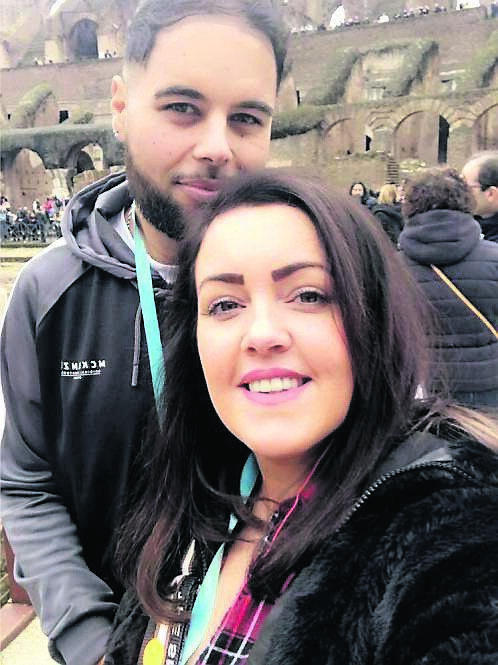 Adam Peerbux and Carla Carmody in the Colosseum in Rome in January Adam Peerbux and Carla Carmody in the Colosseum in Rome in January