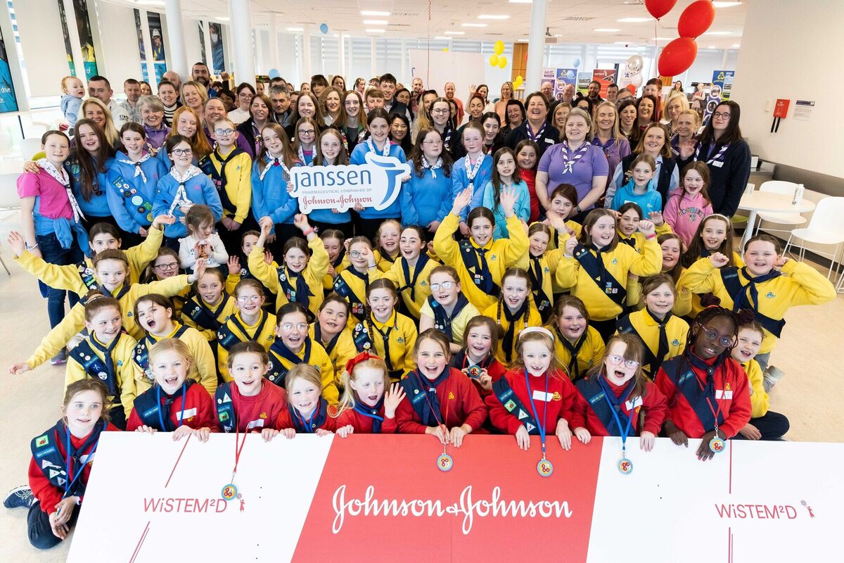 Ladybirds, Brownies, Girl Guides, pictured with Volunteers from Janssen Sciences Ireland, Irish Girl Guides, Learn it Academy, and parents and family members at Janssen Sciences Ireland in Ringaskiddy, Co. Cork at an event marking Janssen’s support for Irish Girl Guides participating in the FIRST® LEGO® League. Ladybirds, Brownies, Girl Guides, pictured with Volunteers from Janssen Sciences Ireland, Irish Girl Guides, Learn it Academy, and parents and family members at Janssen Sciences Ireland in Ringaskiddy, Co. Cork at an event marking Janssen’s support for Irish Girl Guides participating in the FIRST® LEGO® League.