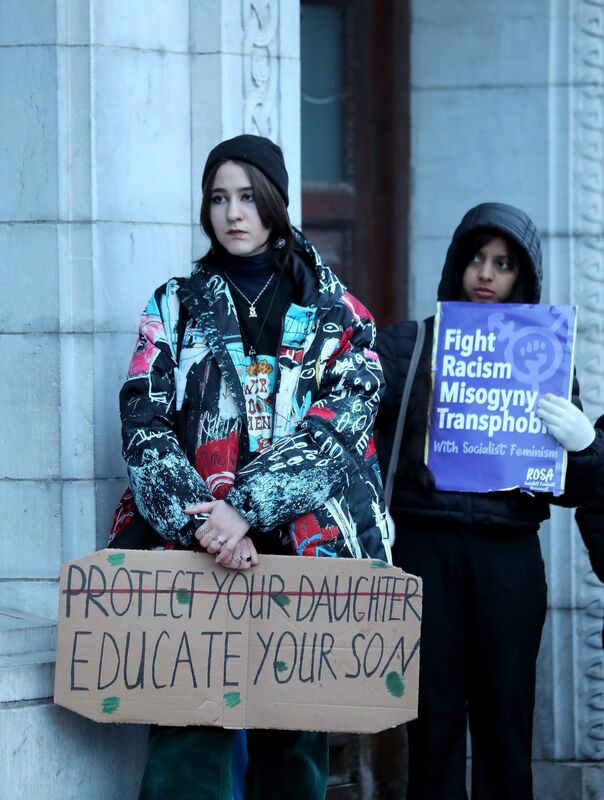 Protest in support of International Women's Day, organised by ROSA, on Grand Parade, Cork.